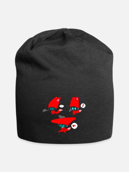 Petting a Furry - Jersey Beanie - black - Front