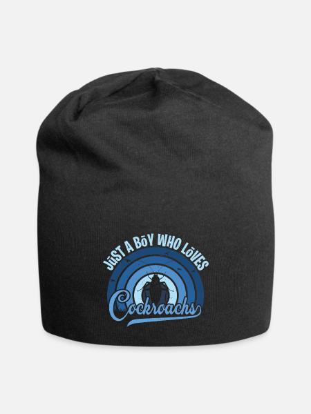 Funy Quote Just A Boy Who Loves A Cockroachs Blue - Jersey Beanie - black