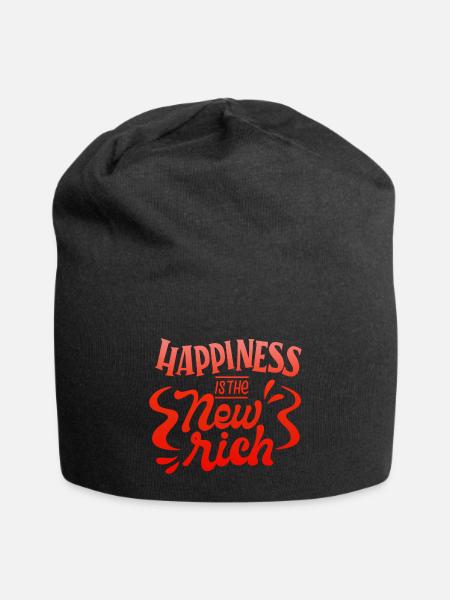 HAPPINESS IS THE RICH - Jersey Beanie - black - Front