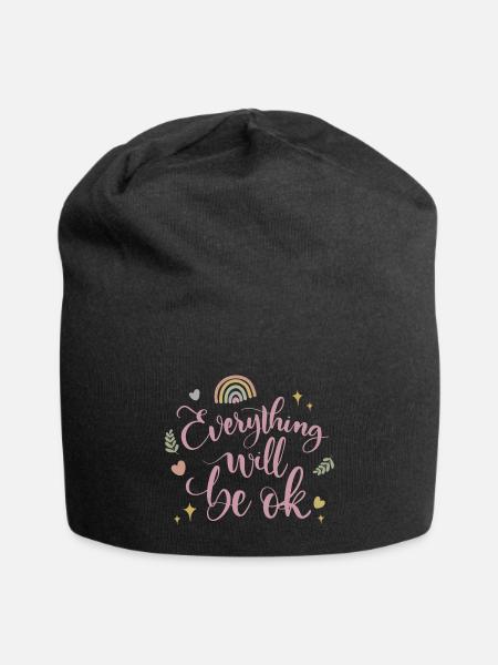 everything will be ok - Jersey Beanie - black - Front