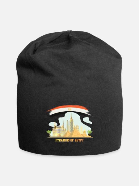 Pyramids Egypt Skyline - Jersey Beanie - black - Front