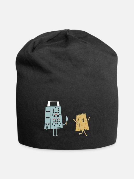 Funny Cheese Design People Who Love Cheeses Chef - Jersey Beanie - black - Front