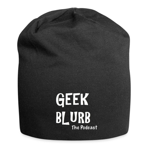 Geek Blurb (Transparent, White Logo) - Jersey Beanie
