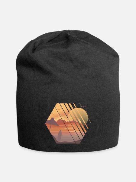 Fading Sunset - Jersey Beanie - black
