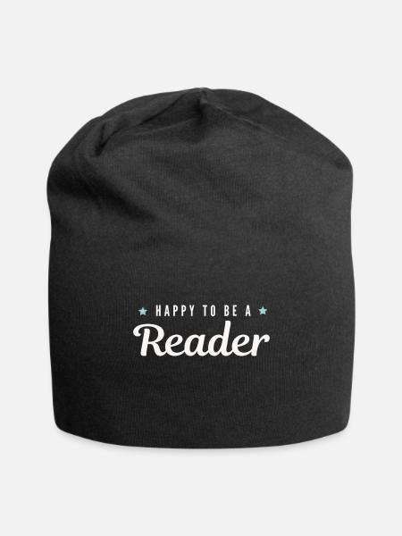 Happy to be a reader. - Jersey Beanie - black