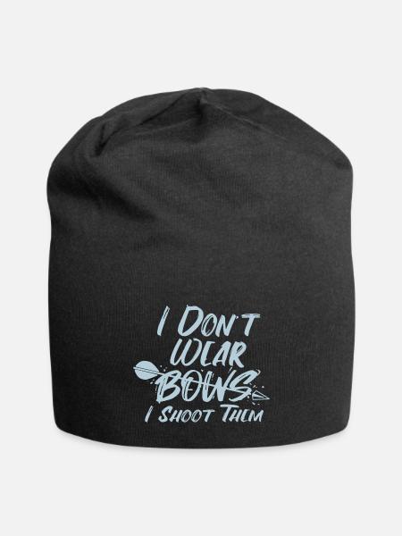 Womens I Don t Wear Bows Archery Gift Print Archer - Jersey Beanie - black - Front