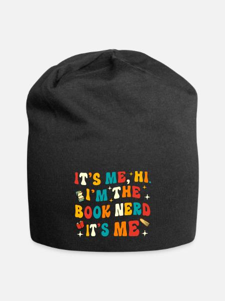 Funny Book Nerd - Jersey Beanie - black - Front