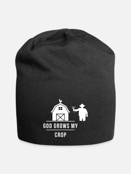 God grows my crop - Jersey Beanie - black - Front