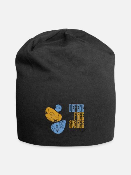 Defend Free Spaces Radical Leftist - Jersey Beanie - black