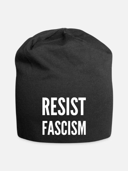 Resist Fascism (White) - Jersey Beanie - black - Front