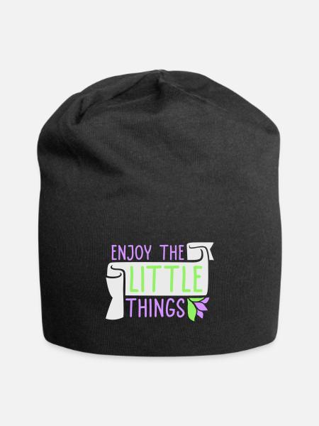 Enjoy The Little Things Gratitude Positivity Quote - Jersey Beanie - black - Front