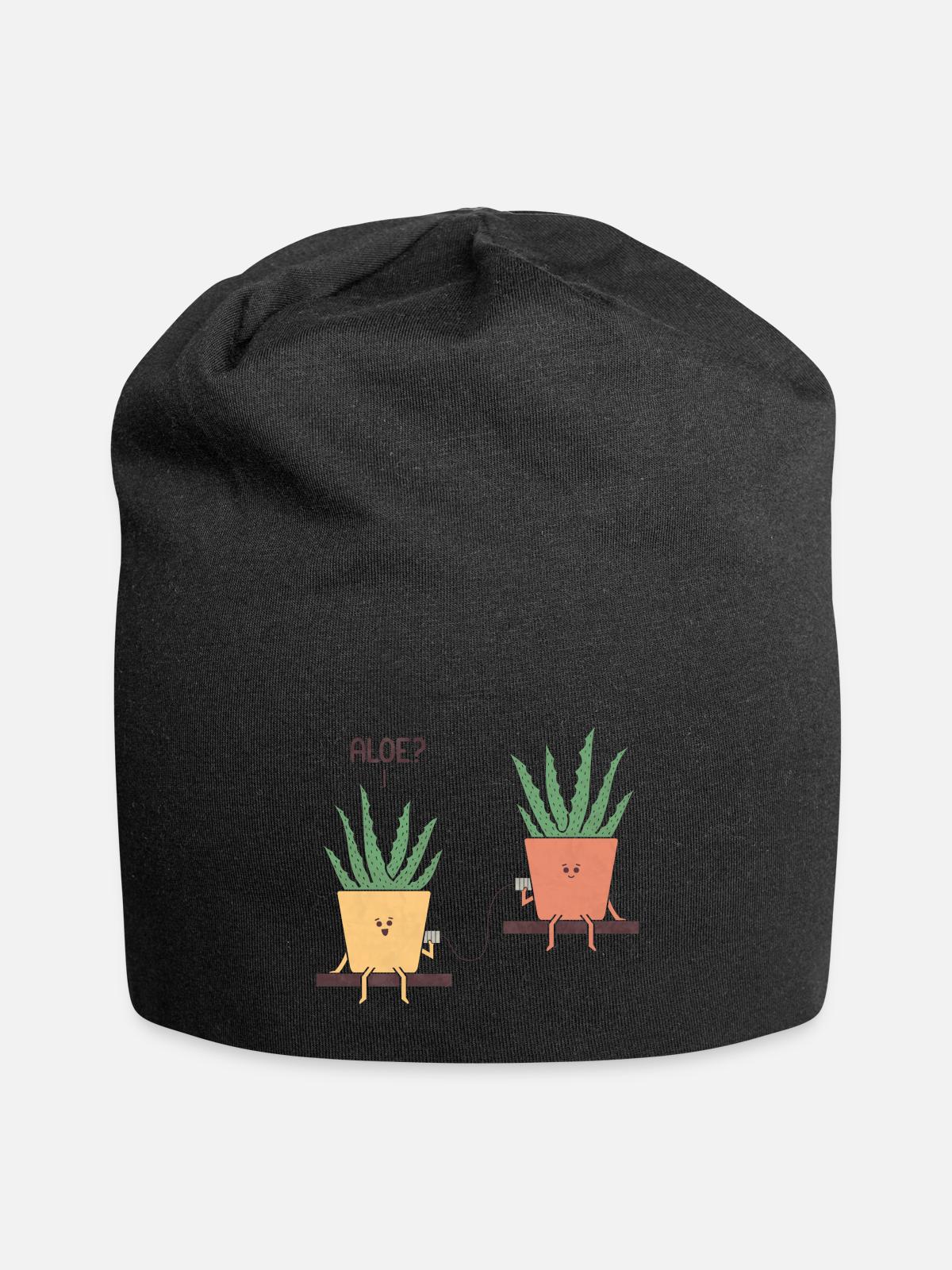 Aloe green - Jersey Beanie - black - Front