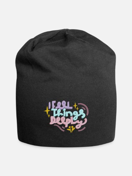 Emotional Depth Expression Design - Jersey Beanie - black - Front