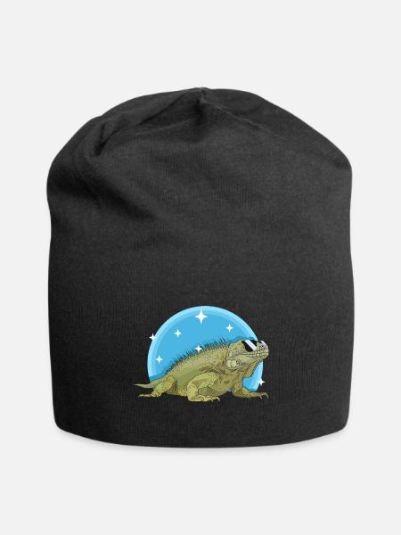Iguana Lizard Owner Iguanas - Jersey Beanie - black - Front
