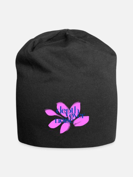 Depth Over Noise Floral - Jersey Beanie - black - Front