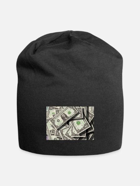 Dollar Burst Cash Collage - Jersey Beanie - black