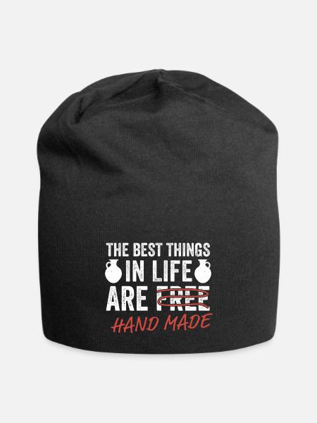 Funny Pottery Best Things In Life Potter Ceramic - Jersey Beanie - black - Front