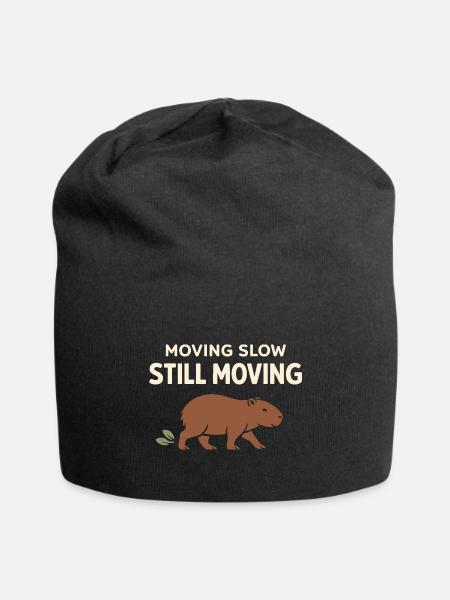 Cute Capybara Stress Relief No Stress Chill Life - Jersey Beanie - black - Front