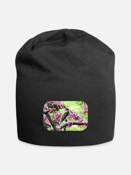Phoebe in a Redbud Tree - Jersey Beanie - black - Front