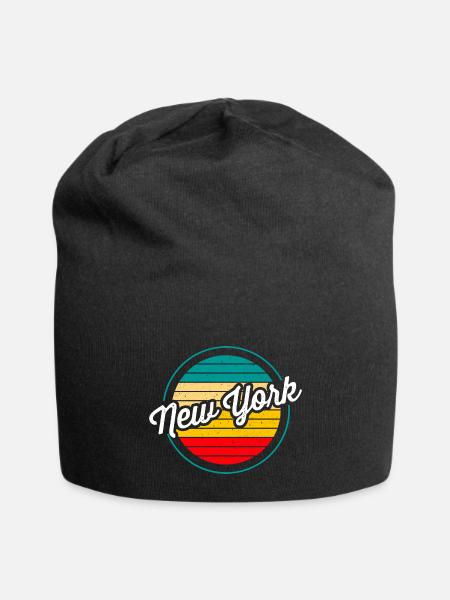 New York Retro Sunset - Jersey Beanie - black - Front