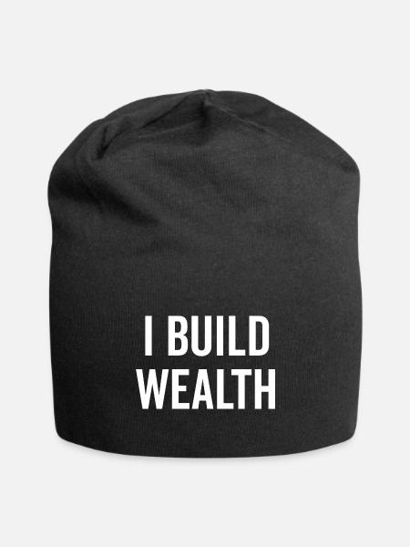 I Build Wealth - Jersey Beanie - black - Front