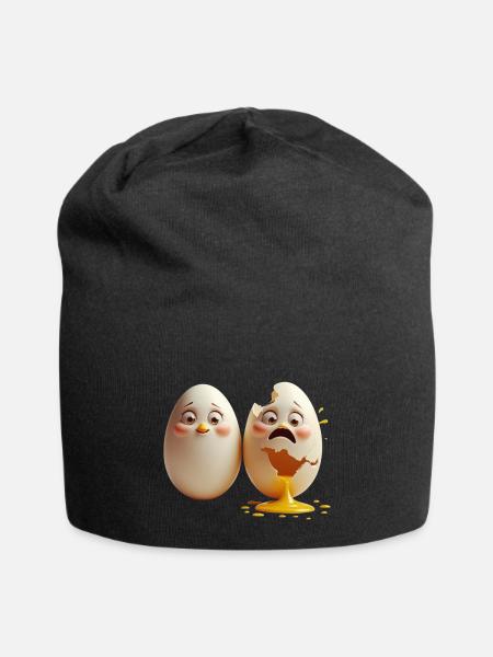 egg - Jersey Beanie - black - Front