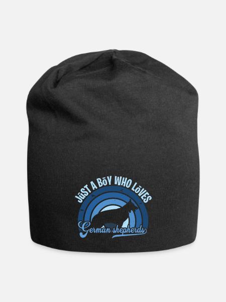 Funy Quote Just A Boy Who Loves German Shepherds - Jersey Beanie - black