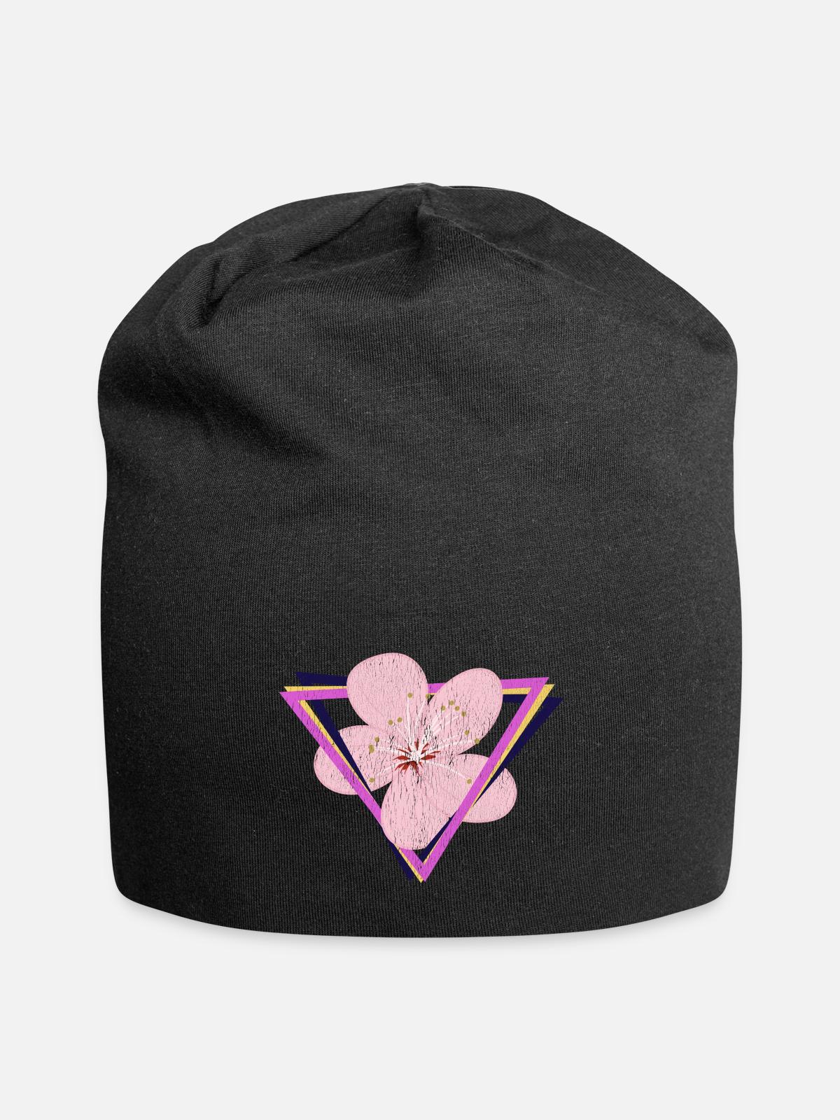 Vaporwave Cherry Blossoms - Jersey Beanie - black - Front