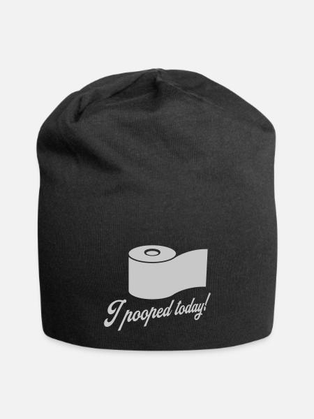 I pooped today quote - Jersey Beanie - black - Front