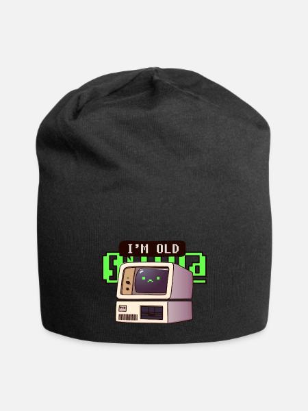 Old PC - Retrowave, retro 80s - Jersey Beanie - black - Front