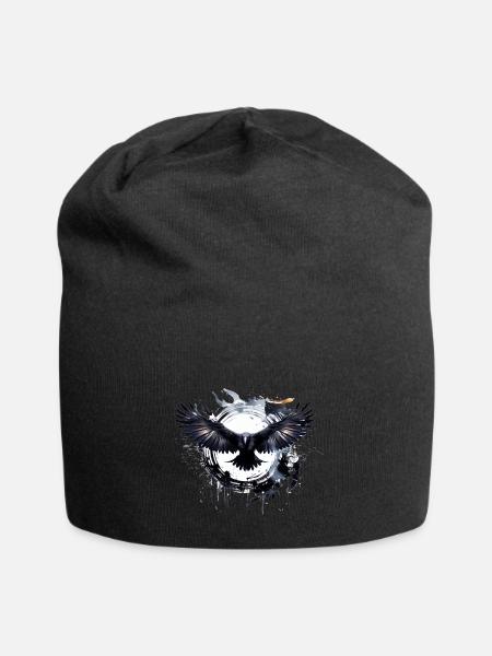 Raven - Jersey Beanie - black - Front