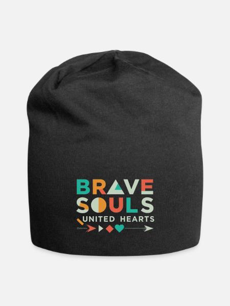 BRAVE SOULS UNITED HEARTS - Jersey Beanie - black