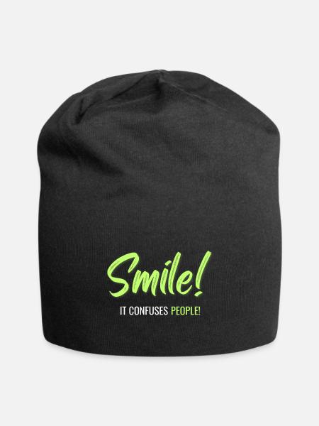 Banana Confused People Illustration - Jersey Beanie - black