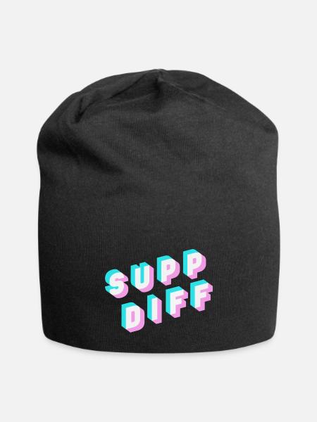 Support Diff - Jersey Beanie - black - Front