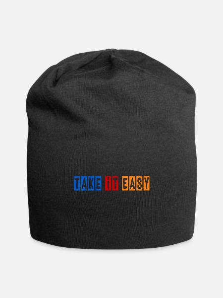 Take it Easy. - Jersey Beanie - black - Front