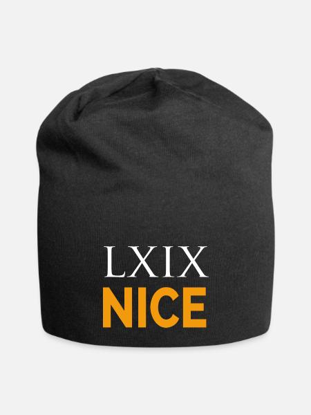 LXIX in latin - Jersey Beanie - black - Front