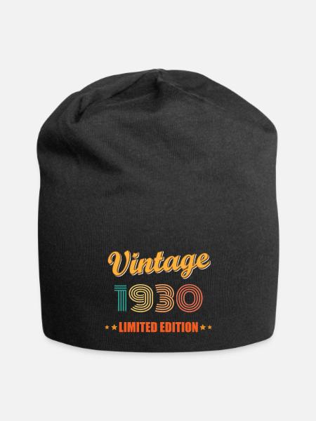 Vintage 1930 Limited Edition Birthday Idea - Jersey Beanie - black