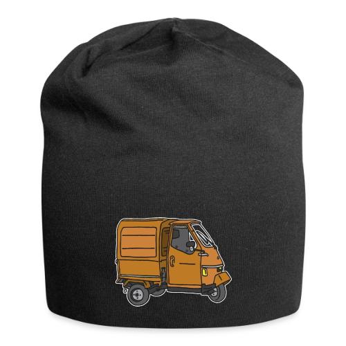 Orange tricycle transporter, old three-wheeled van - Jersey Beanie