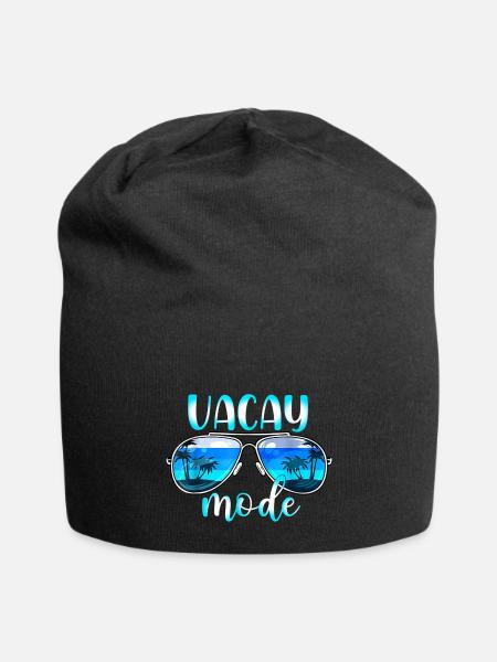 Vacay Mode Cute Vacation Summer Cruise Getaway - Jersey Beanie - black - Front