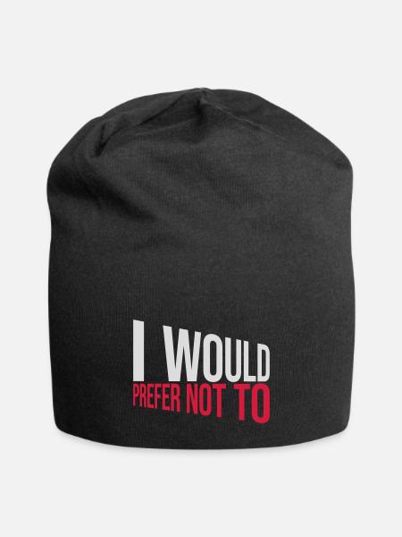 I prefer not to - Jersey Beanie - black - Front