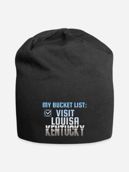Louisa Kentucky Bucket List Home Town - Jersey Beanie - black - Front
