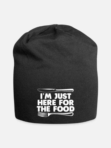 I m Just Here For The Food - Jersey Beanie - black