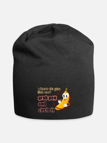 where do you like me? Grab pen and circle it - Jersey Beanie - black - Front