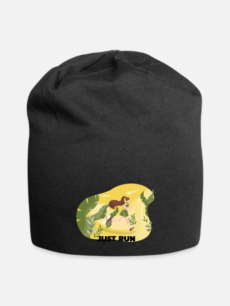 Just Run - Jersey Beanie - black - Front