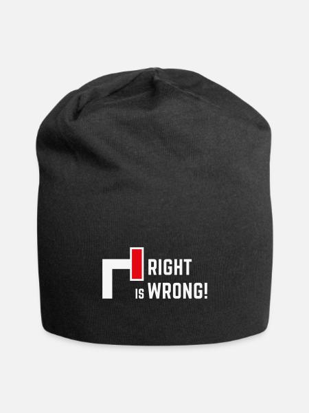 Right Is Wrong! (Against Far Right Politics / V1) - Jersey Beanie - black - Front