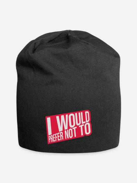 I prefer not to - Jersey Beanie - black - Front