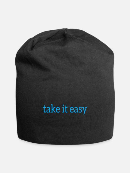 Take it easy quote - Jersey Beanie - black - Front