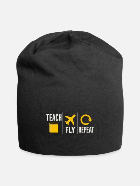 Flight Instructor CFI Pilot Aviation Teacher - Jersey Beanie - black - Front