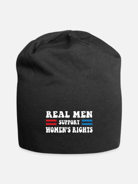 Real Men Support Women's Rights - Jersey Beanie - black