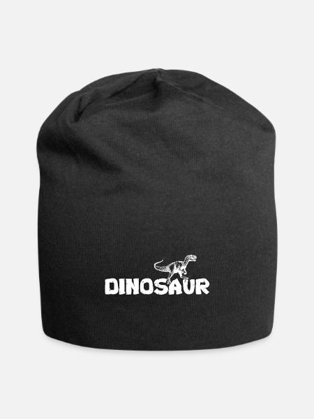 Dinosaur Lettering With T-Rex - Jersey Beanie - black